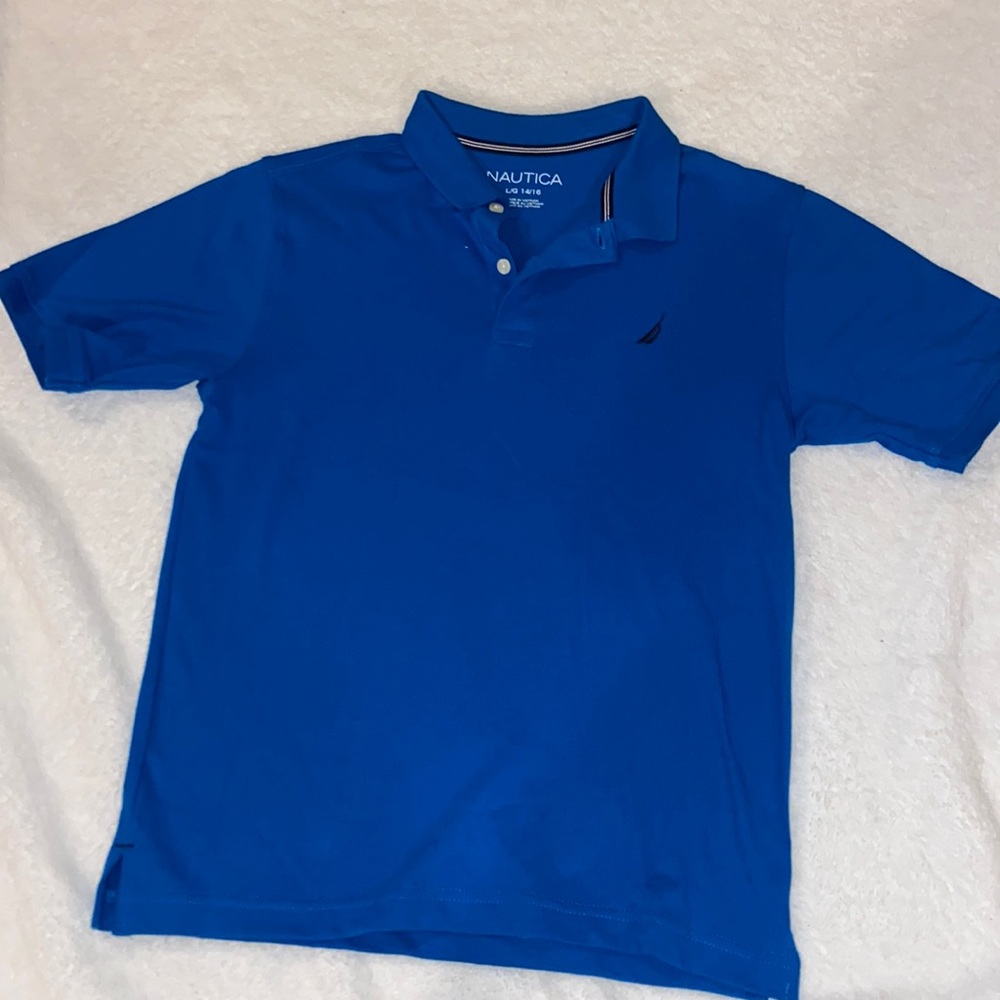 NAUTICA Boys Blue Shirt Size L 14/16
